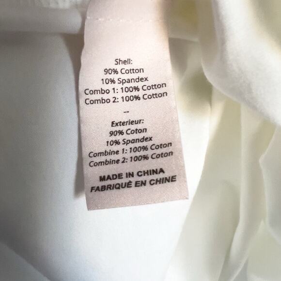 Cinq A Sept Shirt XS White Green Puff Sleeve Tie Stripe Charlie Crewneck Tee Top - Picture 8 of 8